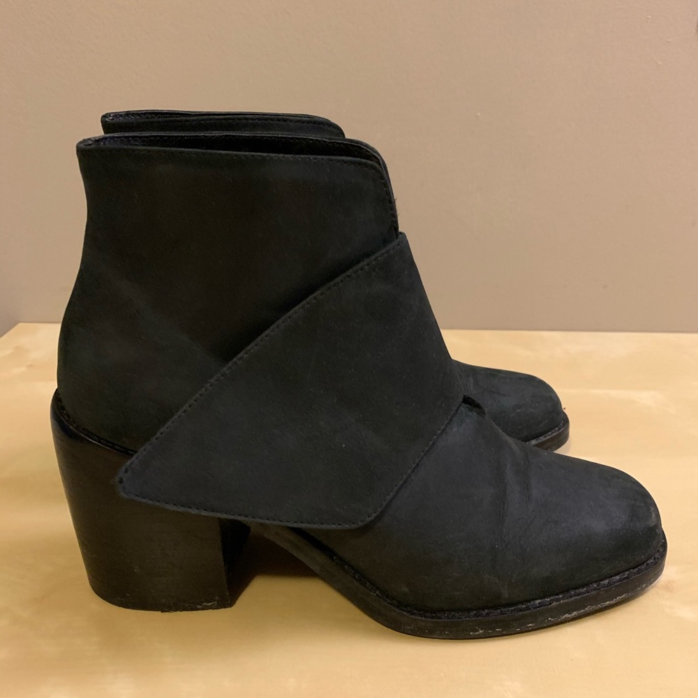 Shellys London Dark Grey Leather Ankle Boots Sz 7.5